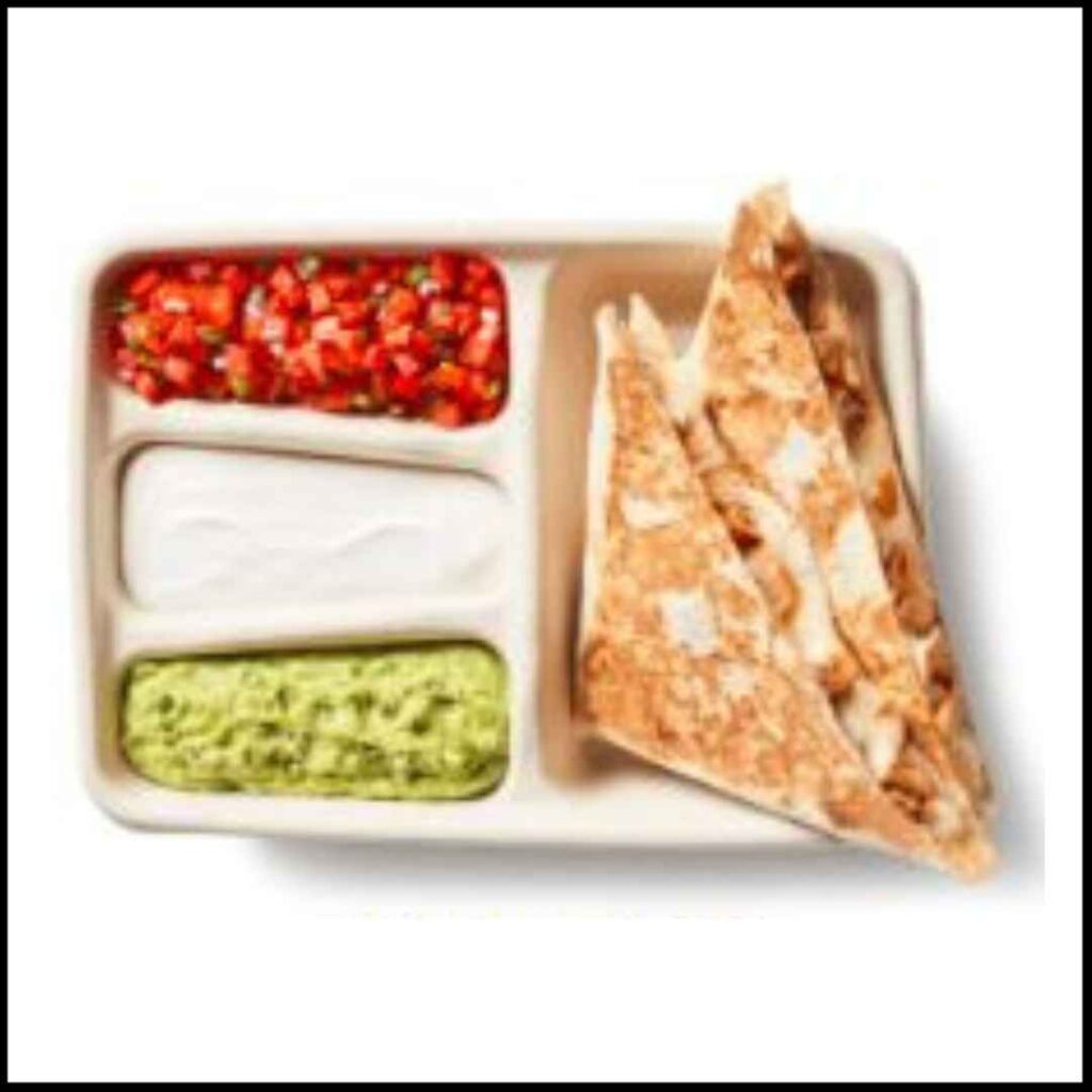 A freshly grilled Chipotle Quesadilla filled with melted cheese and your choice of protein, served with flavorful sides.